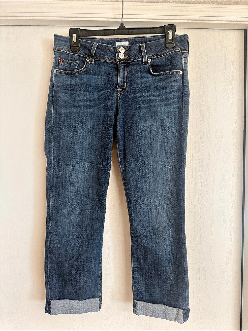 Hudson Ginny Crop Straight Leg Cropped Jeans Blue Waist 29
